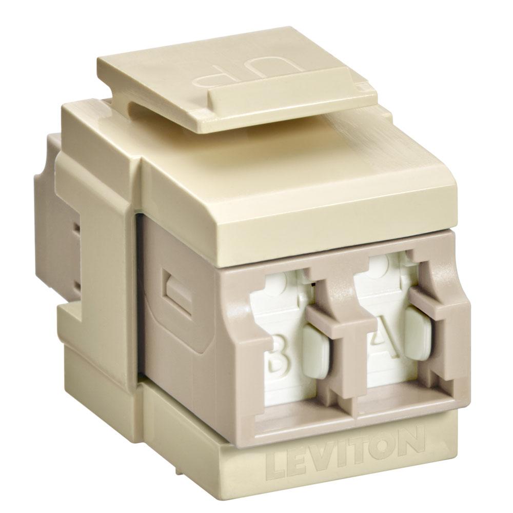 Leviton 41086-MLI QP OM1/2 DPLX LC SHUT ADAP BEIGE/IVORY