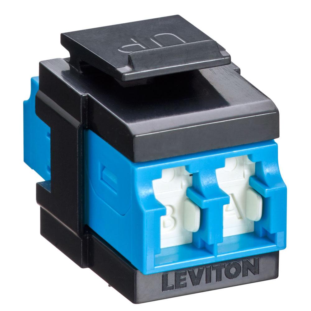 Leviton 41086-SLE QP OS2 DPLX LC SHUT ADAP BLUE/BLACK