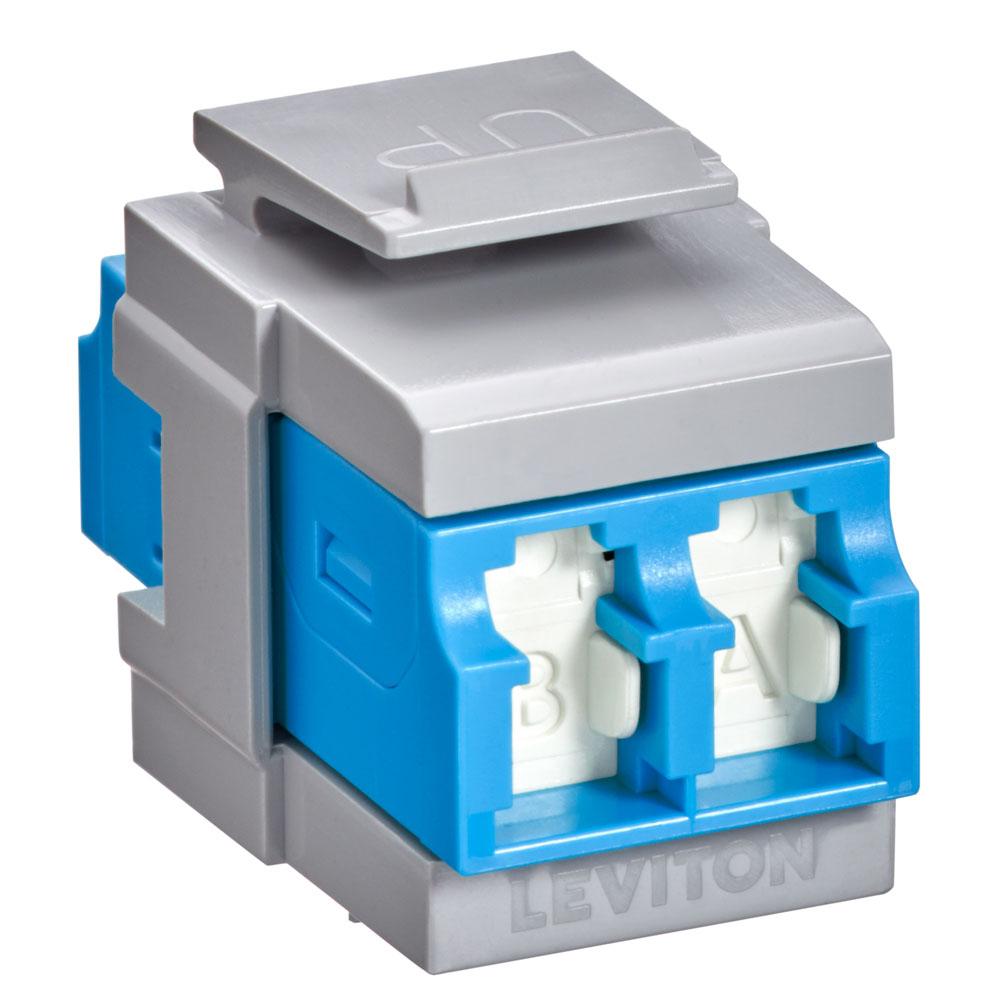 Leviton 41086-SLG QP OS2 DPLX LC SHUT ADAP BLUE/SLATE