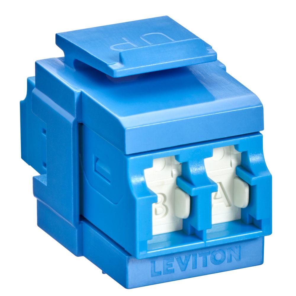Leviton 41086-SLL QP OS2 DPLX LC SHUT ADAP BLUE/BLUE