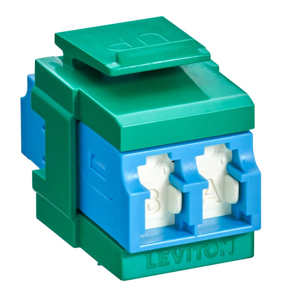 Leviton 41086-SLV QP OS2 DPLX LC SHUT ADAP BLUE/GREEN