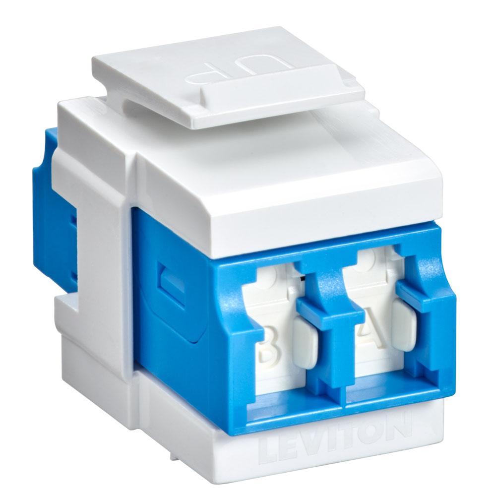 Leviton 41086-SLW QP OS2 DPLX LC SHUT ADAP  BLUE/WHITE